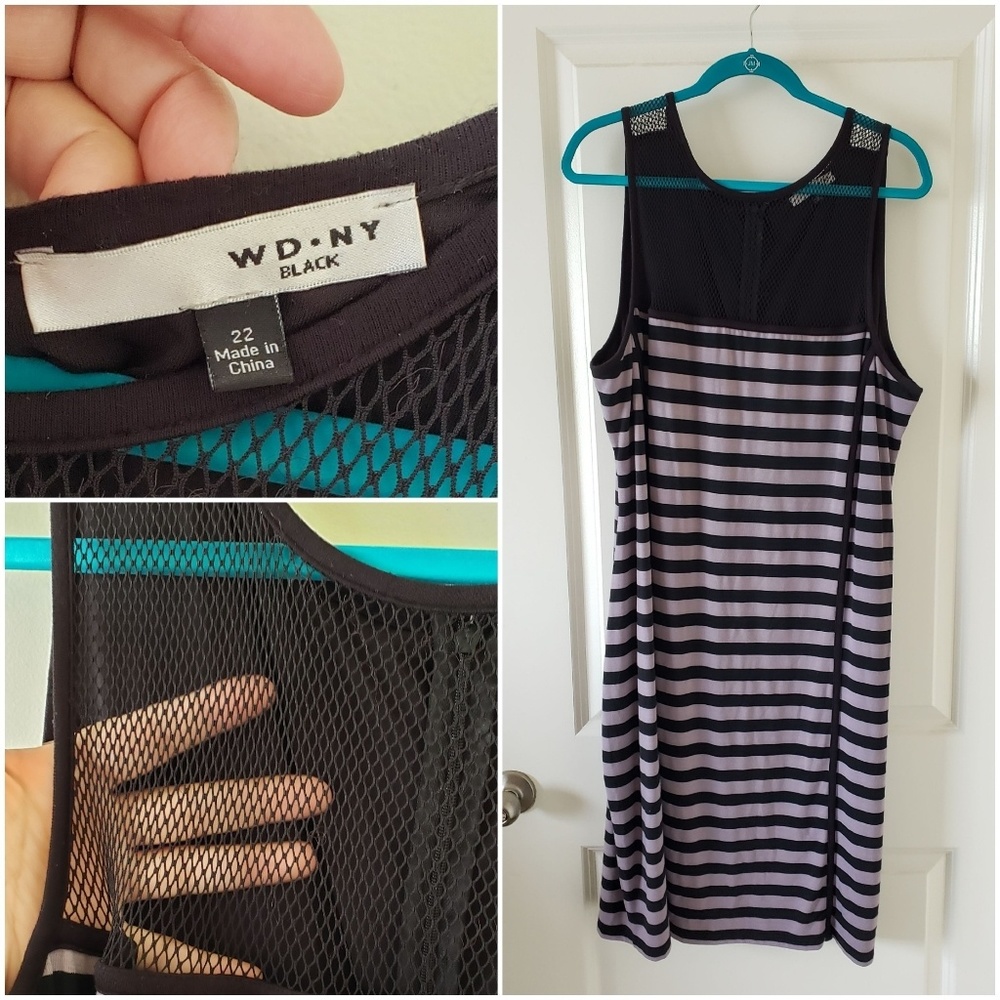 Black and gray mesh top dress